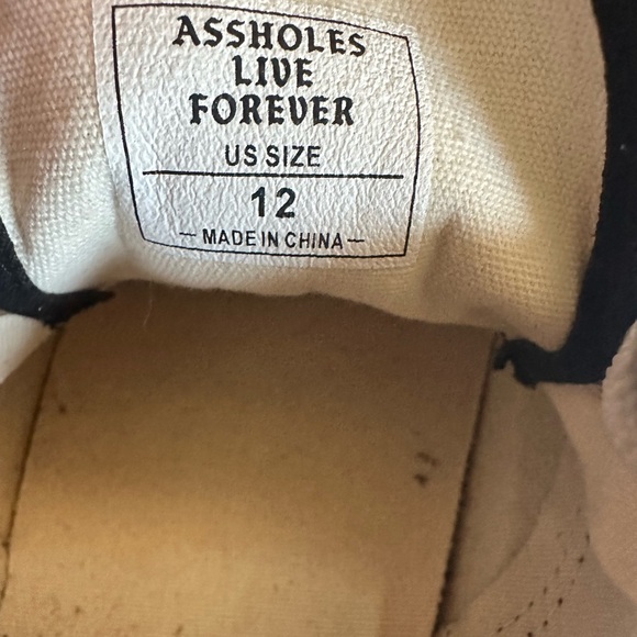Assholes live forever van’s converse type of  men’s sneakers size 12 - Picture 7 of 11